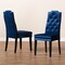 Baxton Studio Dylin Blue Velvet Upholstered Button Tufted Wood Dining Chair, PK2 155-9300 - alternate 7